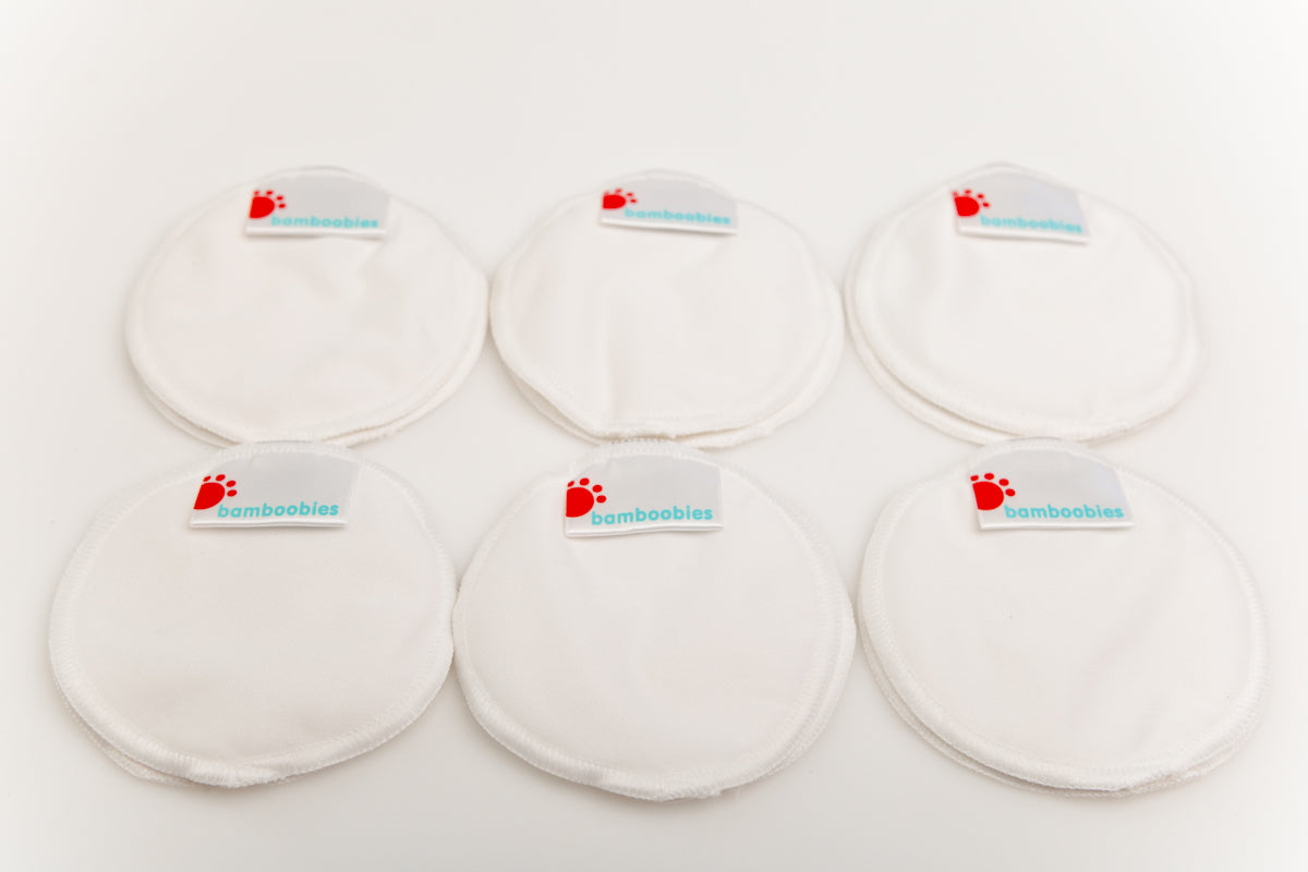 Bamboo Boobies Nursing Pads - Plain white, smooth finish