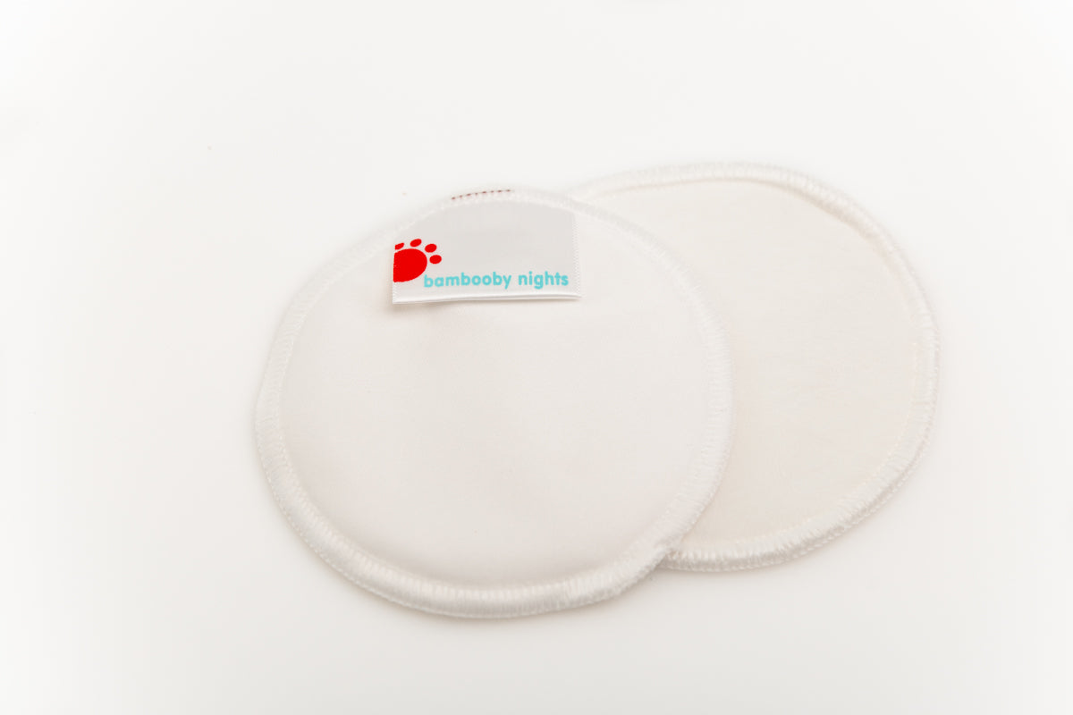 Bamboo Boobies Nursing Pads - Plain white, smooth finish