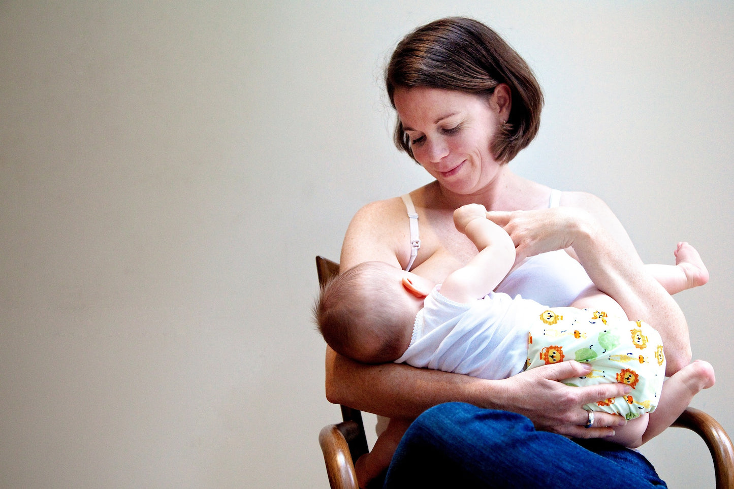 nursing mums in action, clothes and baby saved from milk leaks by silky soft